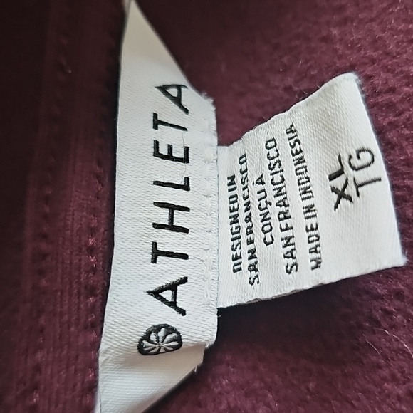 Athleta Cozy Sherpa Snap Sweatshirt Size XL Burgundy - Picture 12 of 12